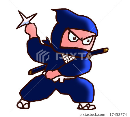 A ninja who holds a shuriken 17452774