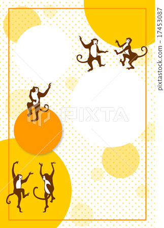 Monkey and polka dots and photo frame 17453087