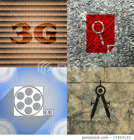 Set of abstract backgrounds with different web ico Set of abstract backgrounds with different web ico 17454133