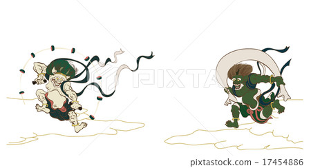Fujin Raijin圖_矢量 17454886