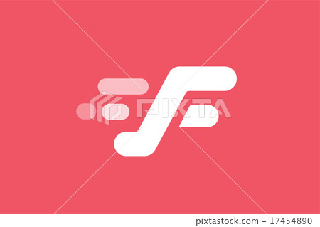 Fast line logo F monogram icon 17454890