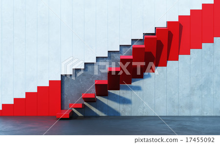 red stairs leading upward 17455092