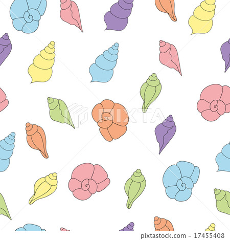 Seamless pattern with seashells of soft colors - Stock Illustration ...