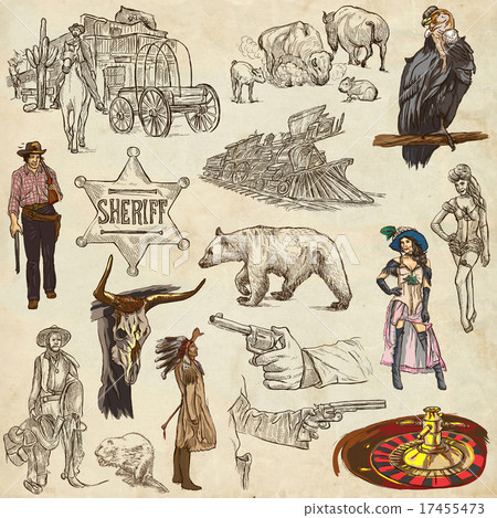 Indians and Wild West - An hand drawn pack. Indians and Wild West - An hand drawn pack. 17455473