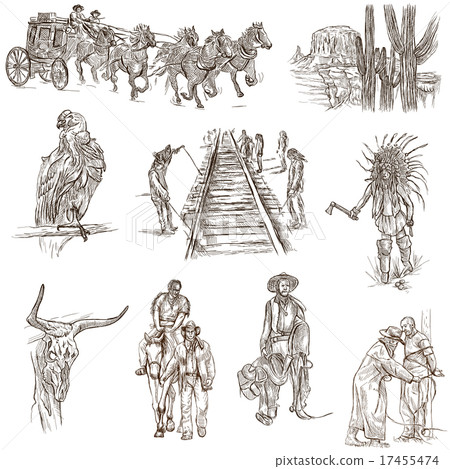 Indians and Wild West - An hand drawn pack. 17455474