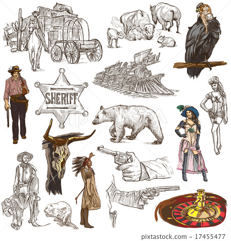 Indians and Wild West - An hand drawn pack. 17455477