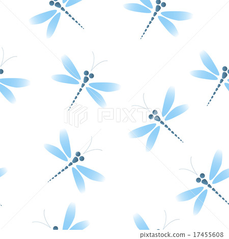 Vector seamless pattern with blue dragonflies Vector seamless pattern with blue dragonflies 17455608
