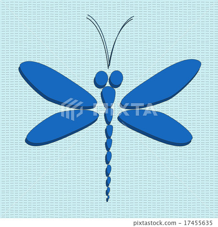 Blue vector dragonfly on the light blue background Blue vector dragonfly on the light blue background 17455635