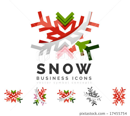 Set of abstract colorful snowflake logo icons Set of abstract colorful snowflake logo icons 17455754