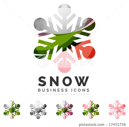 Set of abstract colorful snowflake logo icons Set of abstract colorful snowflake logo icons 17455756