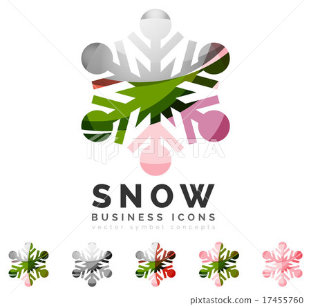 Set of abstract colorful snowflake logo icons Set of abstract colorful snowflake logo icons 17455760