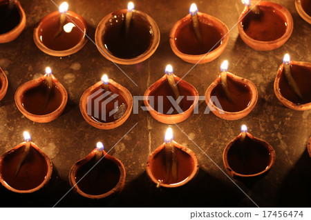 indian clay oil lamps, festival season 17456474