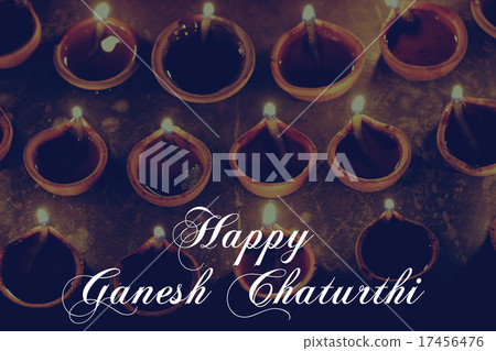 celebrating ganesh chaturthi with oil lamps, 17456476