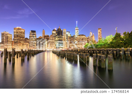 New York City Night Skyline 17456814