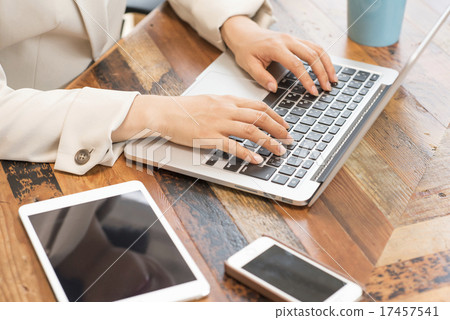 PC working woman's hand 17457541