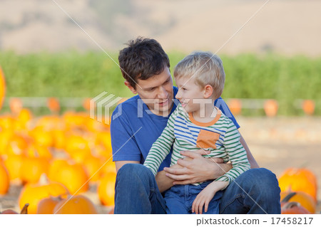 family at pumpkin patch 17458217