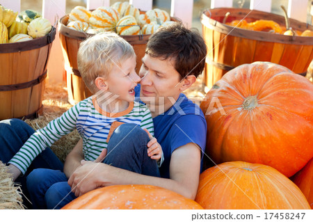 family at pumpkin patch 17458247