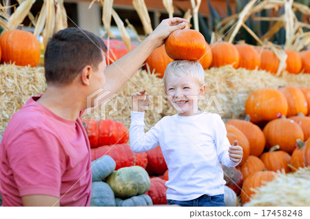 family at pumpkin patch 17458248