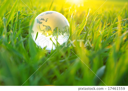 globe in grass globe in grass 17461559