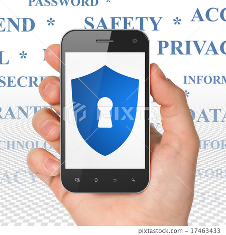 Protection concept: Hand Holding Smartphone Protection concept: Hand Holding Smartphone 17463433