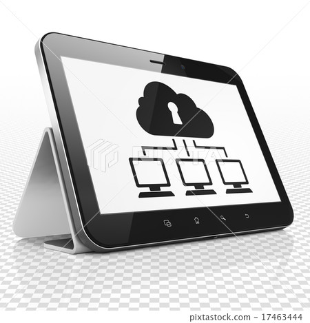 Privacy concept: Tablet Computer with Network  17463444