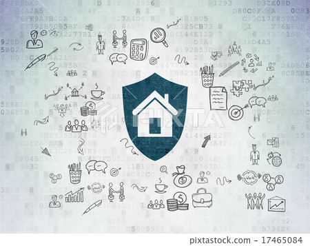 Business concept: Shield on Digital Paper Business concept: Shield on Digital Paper 17465084