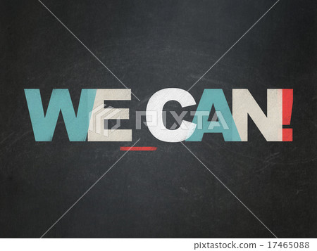 Business concept: We can! on School Board Business concept: We can! on School Board 17465088