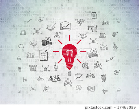 Business concept: Light Bulb on Digital Paper Business concept: Light Bulb on Digital Paper 17465089
