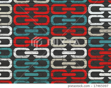 Web development concept: Link icons on wall Web development concept: Link icons on wall 17465097