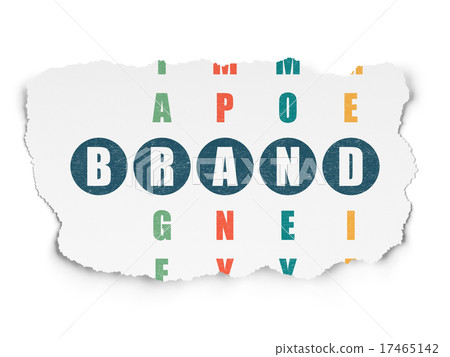 Advertising concept: word Brand in solving Puzzle 17465142