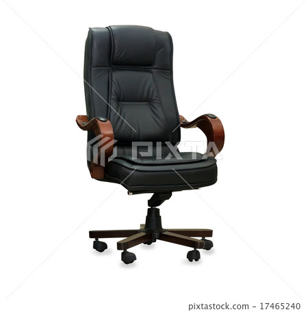 The office chair from black leather. Isolated 17465240