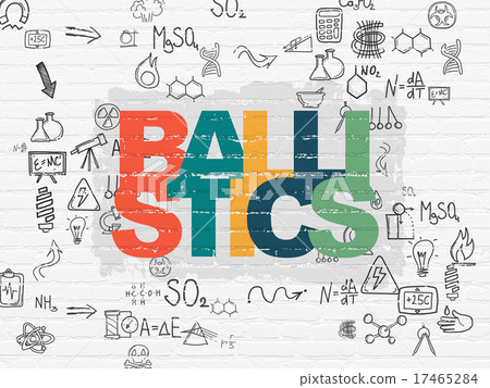 Science concept: Ballistics on wall background Science concept: Ballistics on wall background 17465284