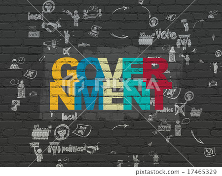 Politics concept: Government on wall background 17465329