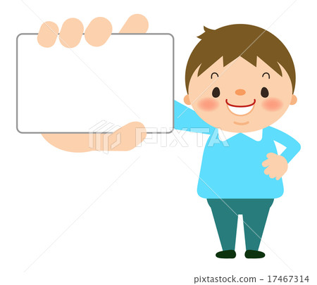 A boy holding a card - Stock Illustration [17467314] - PIXTA