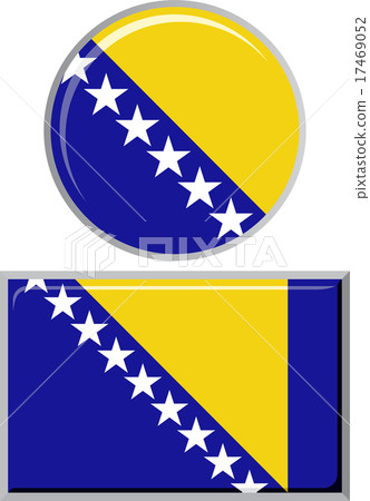 Bosnia and Herzegovina round, square icon flag - Stock Illustration ...