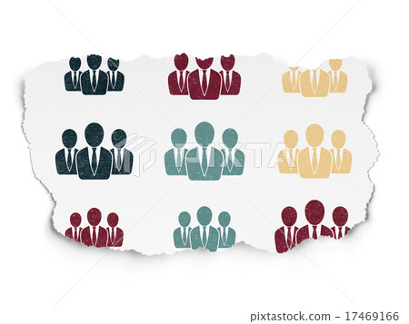 News concept: Business People icons on Torn Paper News concept: Business People icons on Torn Paper 17469166