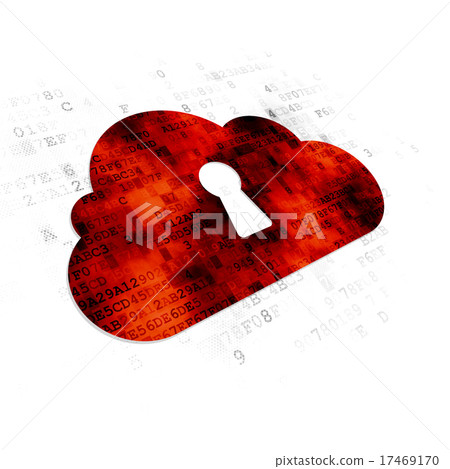 Cloud networking concept: Cloud Keyhole on Digital Cloud networking concept: Cloud Keyhole on Digital 17469170