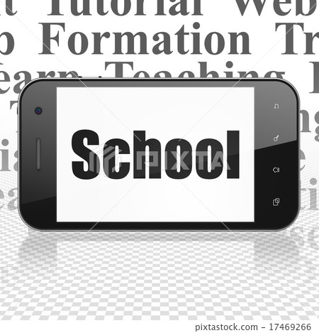 Studying concept: Smartphone with School 17469266