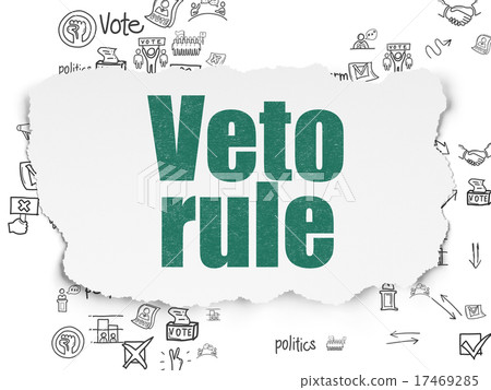Political concept: Veto Rule on Torn Paper 17469285