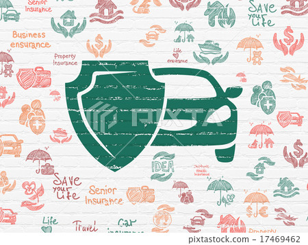 Insurance concept: Car Insurance on wall Insurance concept: Car Insurance on wall 17469462