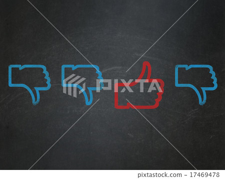 Social media concept: thumb up on School Board 17469478