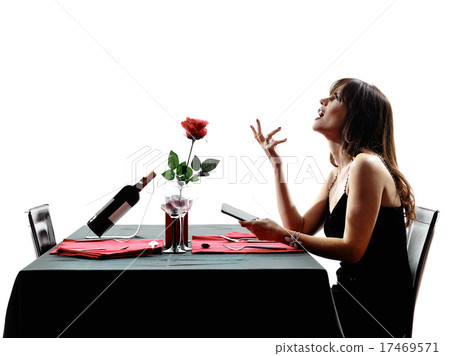 lover woman waiting for dinner silhouettes lover woman waiting for dinner silhouettes 17469571