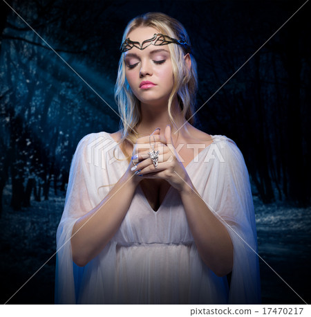 Elven girl at night forest 17470217
