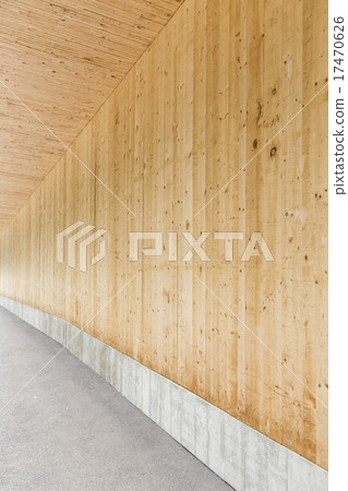 Wood wall walkway modern style 17470626