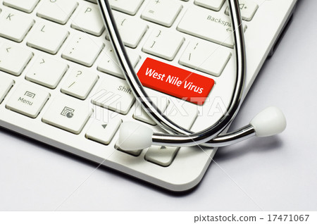Keyboard, West Nile Virus text and Stethoscope 17471067