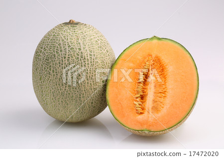 Organic Cantaloupe melon fruit isolated on white Organic Cantaloupe melon fruit isolated on white 17472020