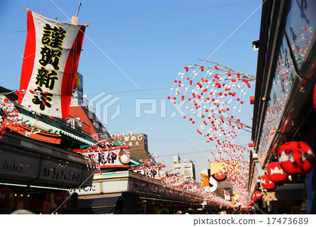 明信片大小新年115在Kanto 115 Asakusa / Nakamise 17473689