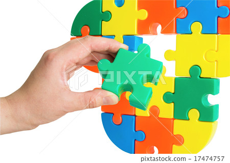 Hand with color puzzle Hand with color puzzle 17474757