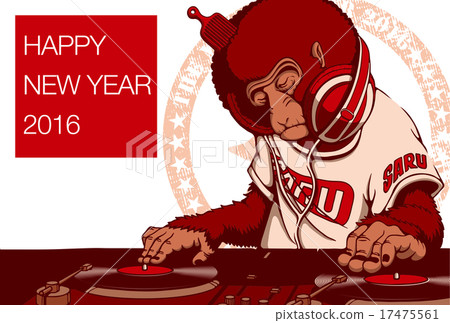 2016 New Year's card _ No monkey DJ_ character 17475561