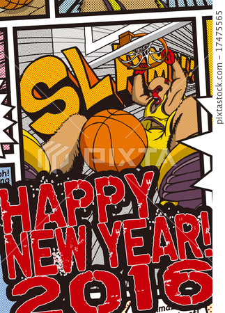 2016新年卡_扣籃猴 17475565